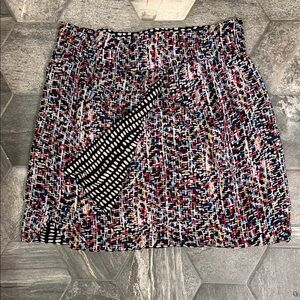 Retro Colorful Patterned Mini Skirt (M)